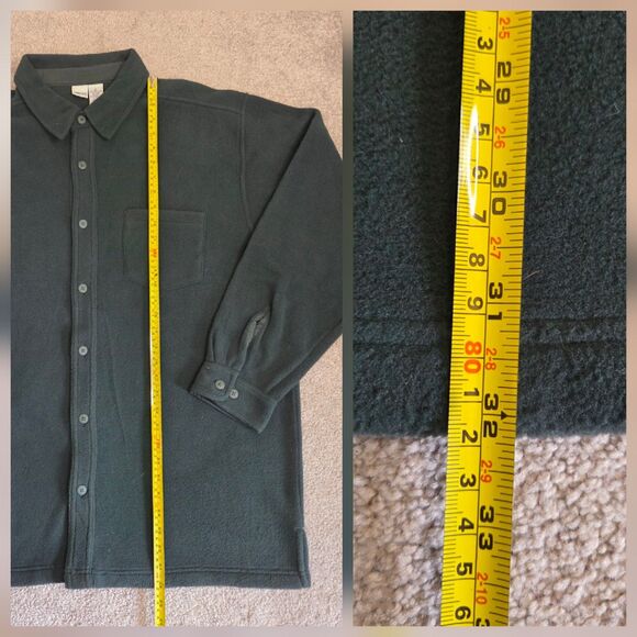 Vintage 90s Cherokee - Oversized Fleece shacket Unisex Green Outdoors Farm - Picture 6 of 9